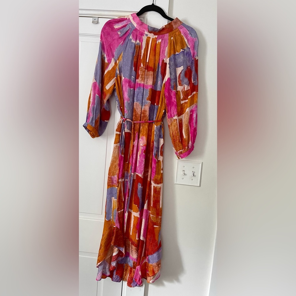 Anthopologie midi pattern long sleeve dress!